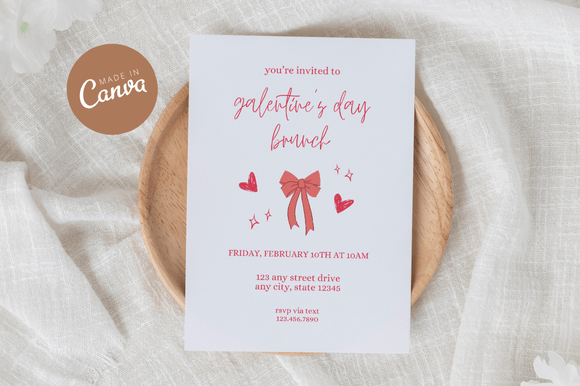 Download Coquette Galentine's Invitation Canva - Premium Resources